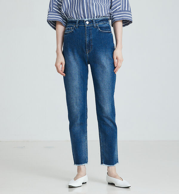 qualite「【Healthy denim】ハイライズテーパードデニム」|デニム|