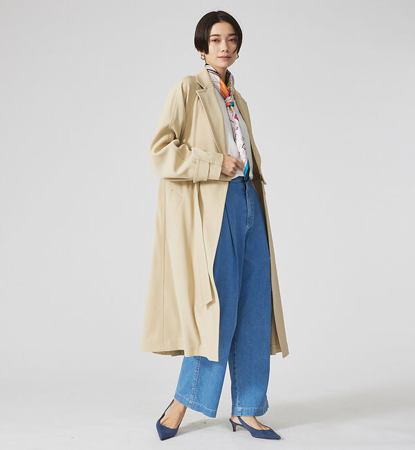 qualite「ドレープツイル2WAYコート」|トレンチコート|