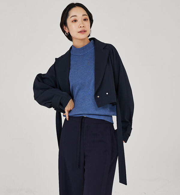 qualite「ドレープツイル2WAYコート」|トレンチコート|