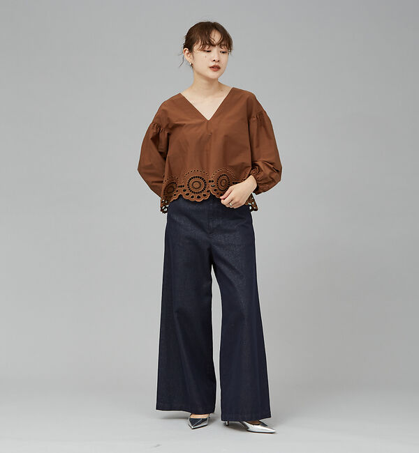 qualite「刺繍ボリュームブラウス」|シャツ・ブラウス|