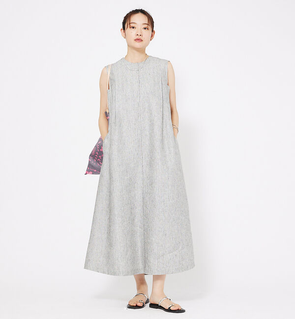 qualite「ラメスラブリネンワンピース」|ワンピース|ブラック