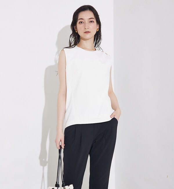 qualite「コクーンノースリーブ」|キャミソール|オフホワイト