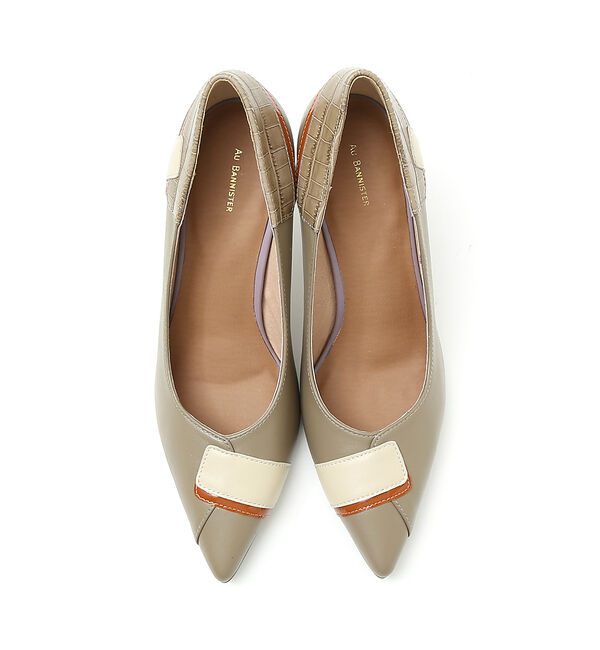 AU BANNISTER「ポインテッドパッチワーク8cmヒールパンプス」|パンプス|