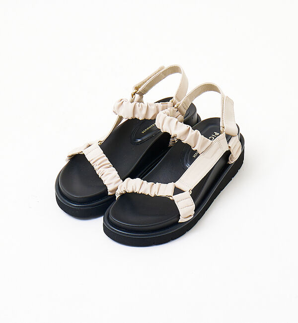 AU BANNISTER「ギャザーベルト フットベッドサンダル」|サンダル|