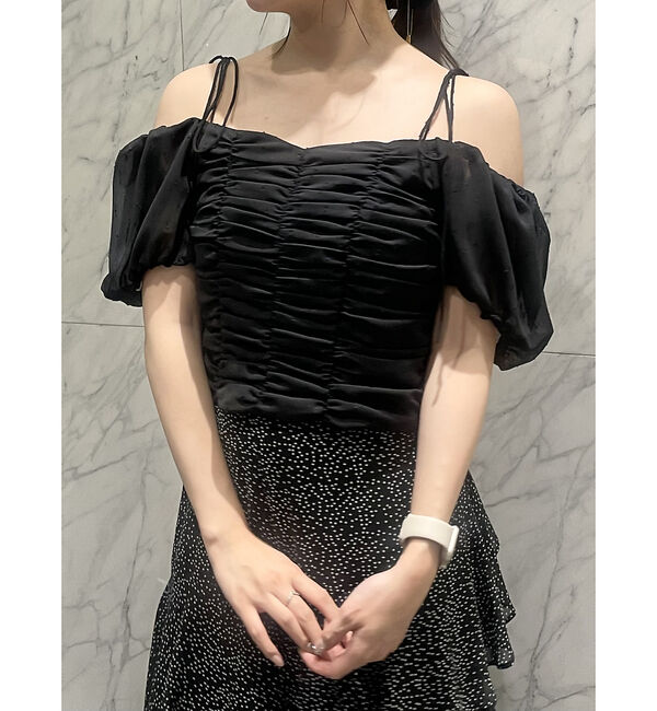 SELFIST「3WAYオフショルギャザーブラウス」|シャツ・ブラウス|ブラック