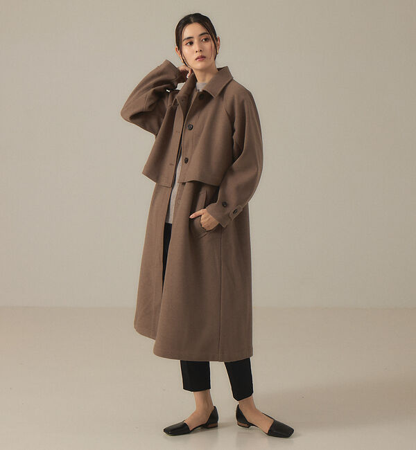 abahouse mavie「【マルチWAY】ジャージーメルトンステンカラーコート」|ステンカラーコート|モカ