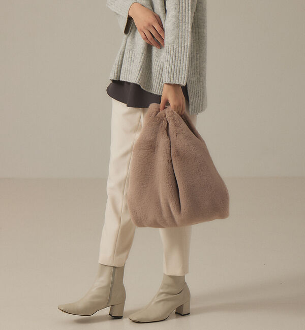 abahouse mavie「エコファーバッグ」|その他|グレージュ