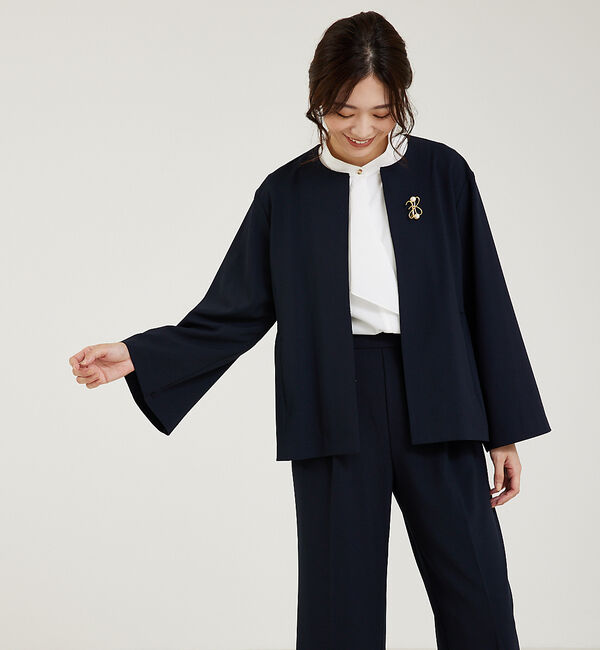 abahouse mavie「【WEB Domani掲載】【セットアップ対応/エニデイカセット】ノーカラーボレ」|ノーカラージャケット|