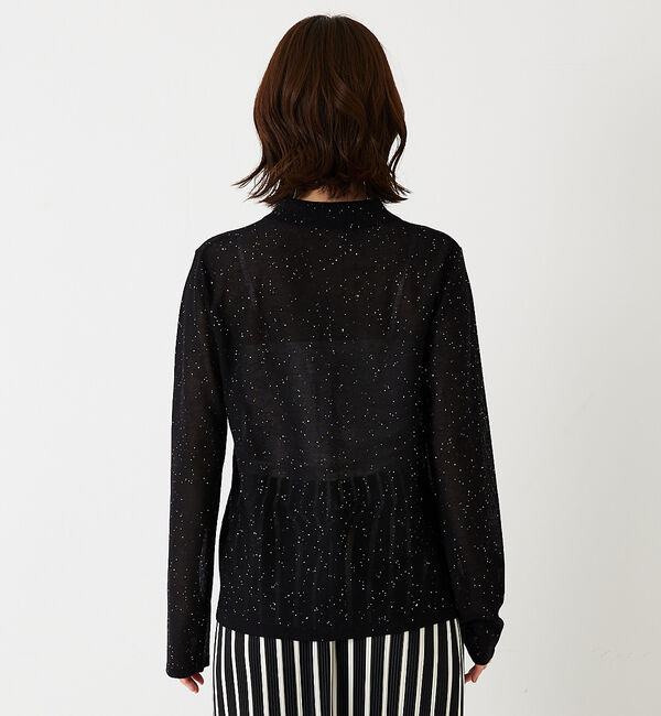 abahouse mavie「【アンサンブル対応】スパンコールシアーニットシャツ」|ニット・セーター|