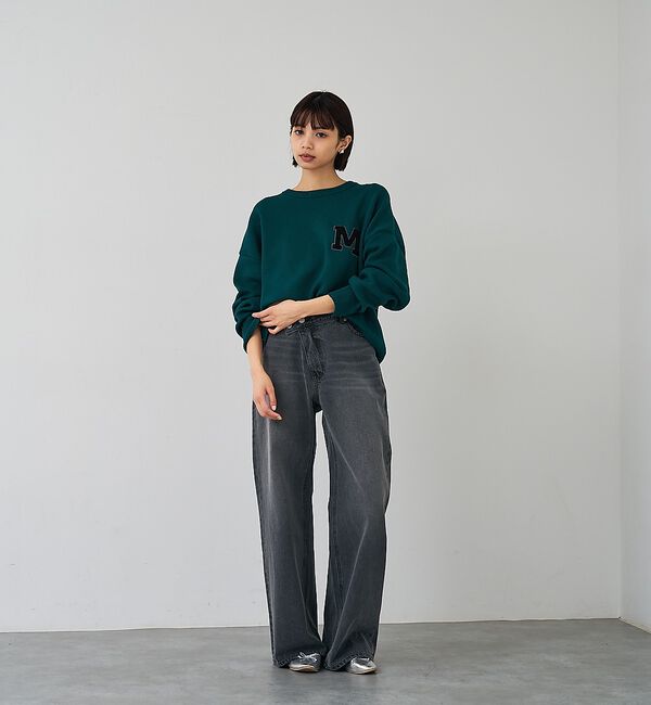 abahouse mavie「スウェットライク刺繍ニット【予約】」|ニット・セーター|