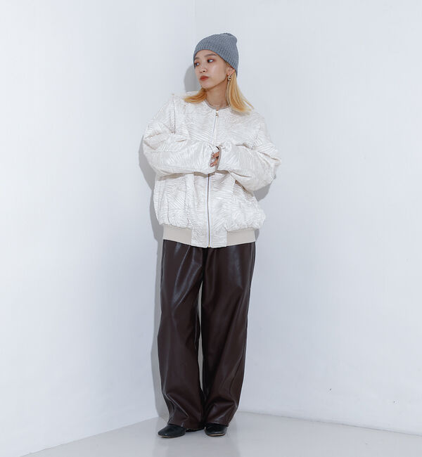 NOMINE「リンクルサテン 中綿ブルゾン」|ブルゾン・スタジャン|