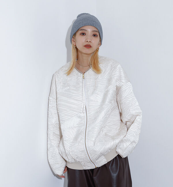 NOMINE「リンクルサテン 中綿ブルゾン」|ブルゾン・スタジャン|