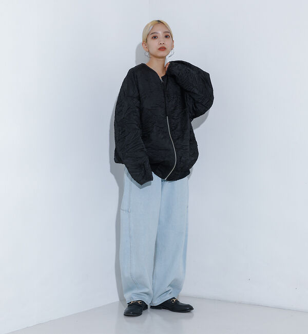 NOMINE「リンクルサテン 中綿ブルゾン」|ブルゾン・スタジャン|
