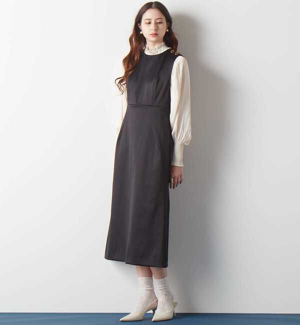 TIARA「《定番》ヴィンテージサテン2WAYフリルネックブラウス」|シャツ・ブラウス|