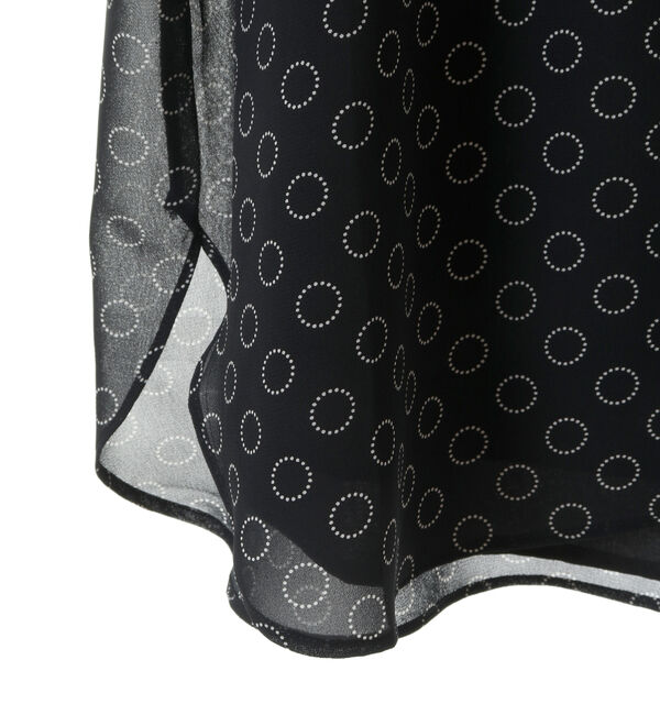 TIARA「ドット&times;ドットハイネックフリルブラウス」|シャツ・ブラウス|