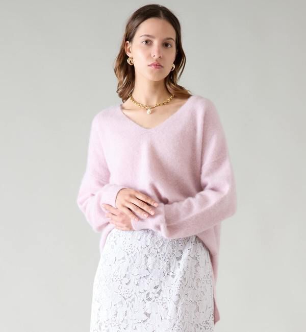 TIARA「Vネックニット」|ニット・セーター|ピンク