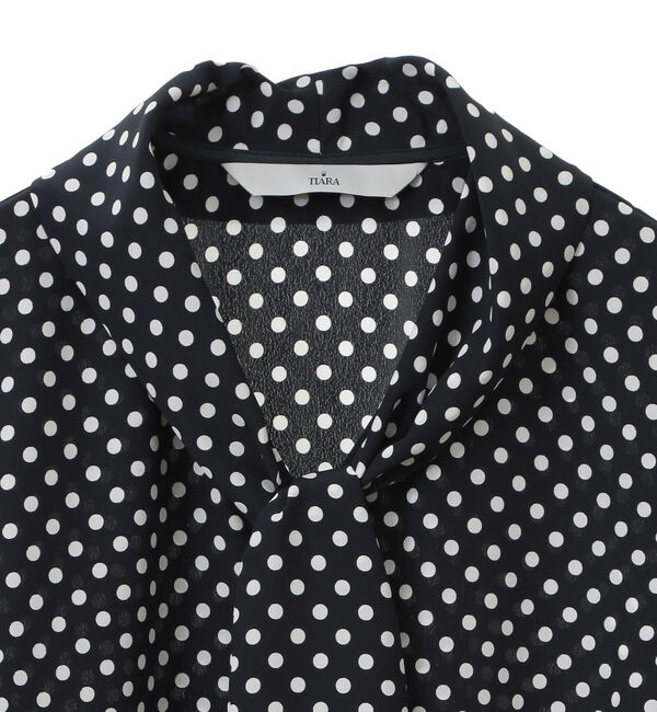 TIARA「ドットプリントボウタイブラウス」|シャツ・ブラウス|