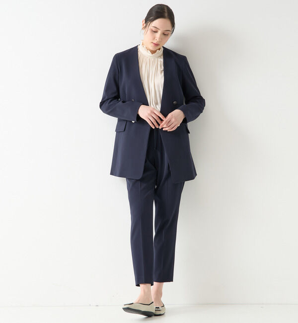 TIARA「ノーカラーダブルジャケット（セットアップ対応）」|ノーカラージャケット|