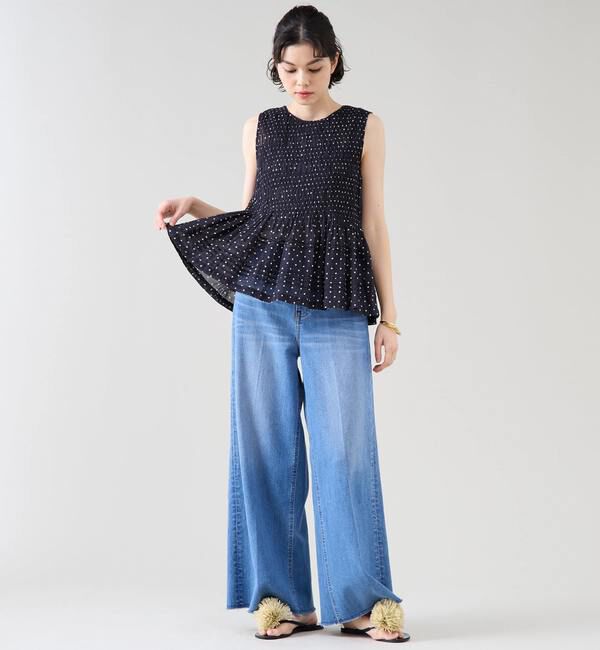 TIARA「《別注》【ne Quittez pas/ヌキテパ】ノースリーブドットブラウス」|シャツ・ブラウス|