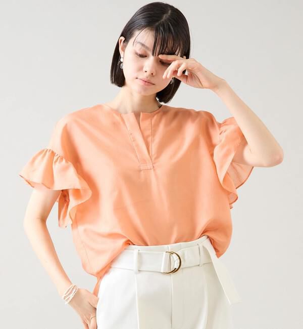 TIARA「スキッパーフリルスリーブブラウス」|シャツ・ブラウス|