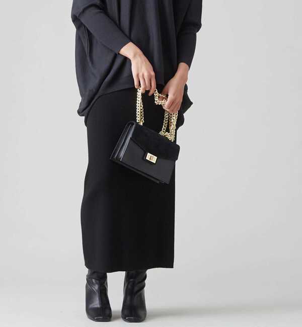 Liesse「【AULENTTI】チェーンバッグ/FB-04856-RUSU」|ショルダー・メッセンジャー|ブラック