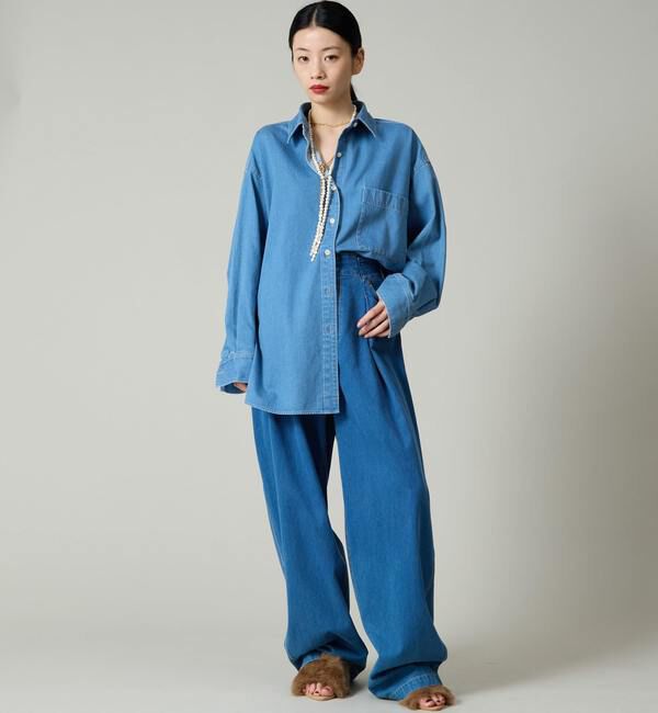 Liesse「タックデニムカービィパンツ」|デニム|