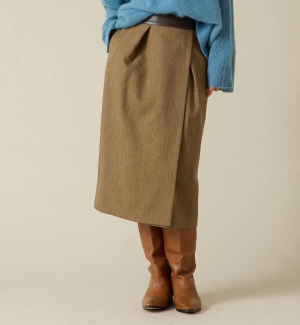 Liesse「切り替えタイトスカート」|スカート|ブラウン