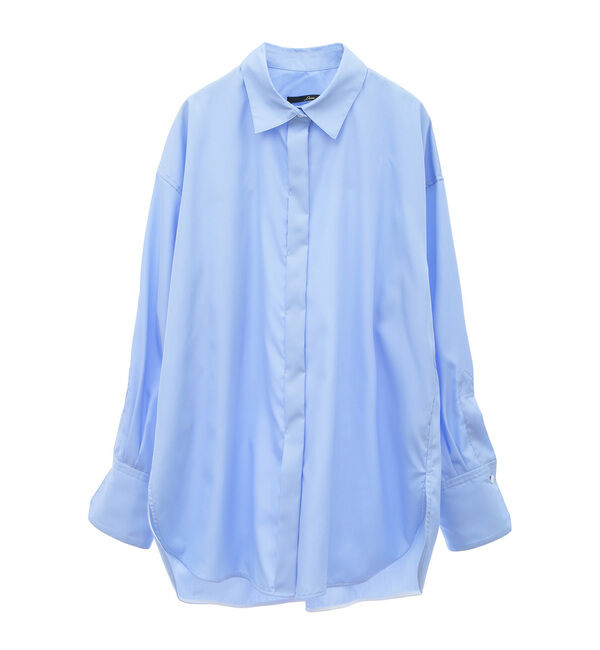 Liesse「EASY CAREオーバーサイズシャツ」|シャツ・ブラウス|サックス