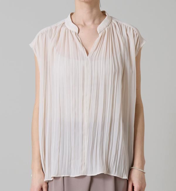 Liesse「ランダムプリーツフレンチスリーブブラウス」|シャツ・ブラウス|