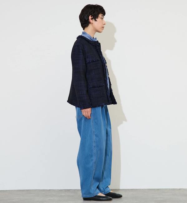 Liesse「フリンジノーカラーツイードジャケット」|ノーカラージャケット|