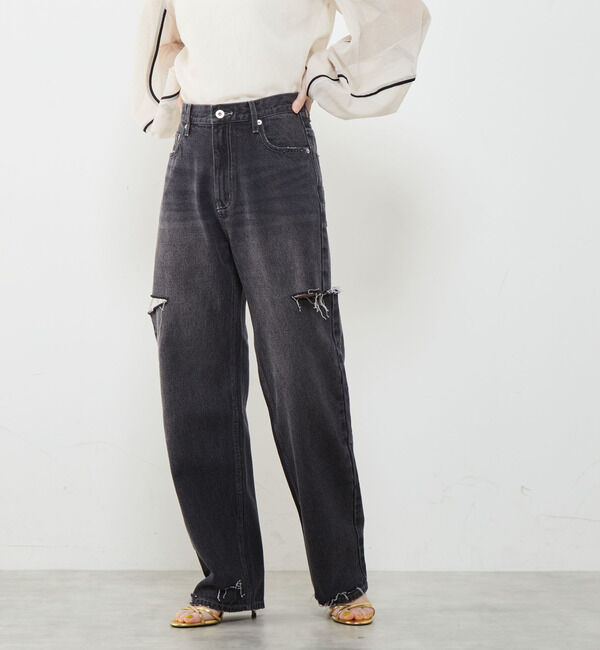 SOFFITTO「12OZサイドクラッシュデニム」|デニム|ブラック