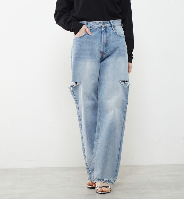 SOFFITTO「12OZサイドクラッシュデニム」|デニム|ライトブルー