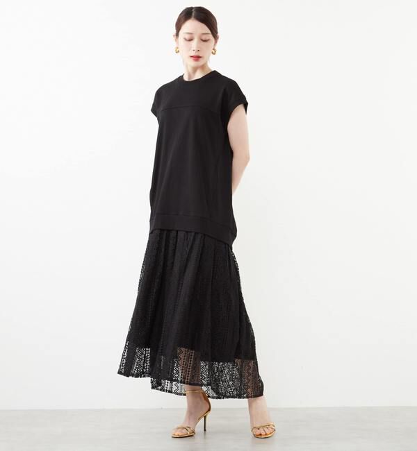 Soffitto「レースドッキングワンピース」|ワンピース|ブラック