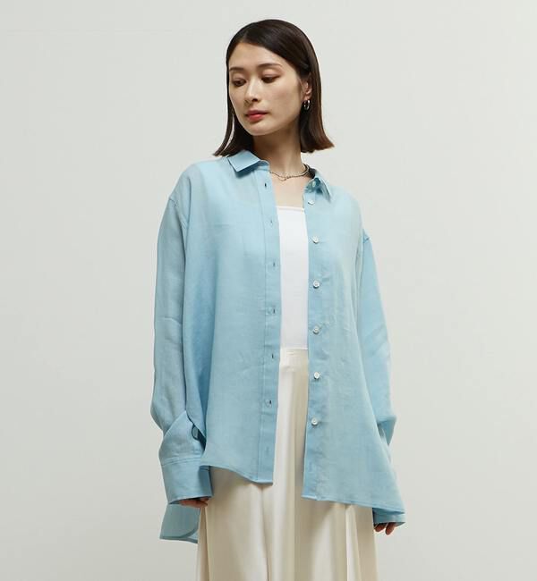 Soffitto「テンセル麻シアービックシルエットシャツ」|シャツ・ブラウス|ライトブルー