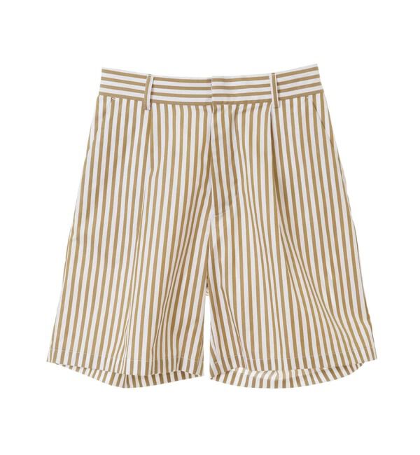 A_「【THE FLATS】STRIPE SHORT PANTS」|その他|カーキ