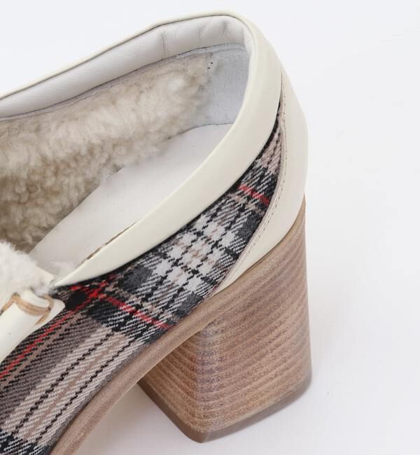 A_「【hyusto（ヒュースト）】チェックボアローファー HYUSTO22FW-4」|ローファー|