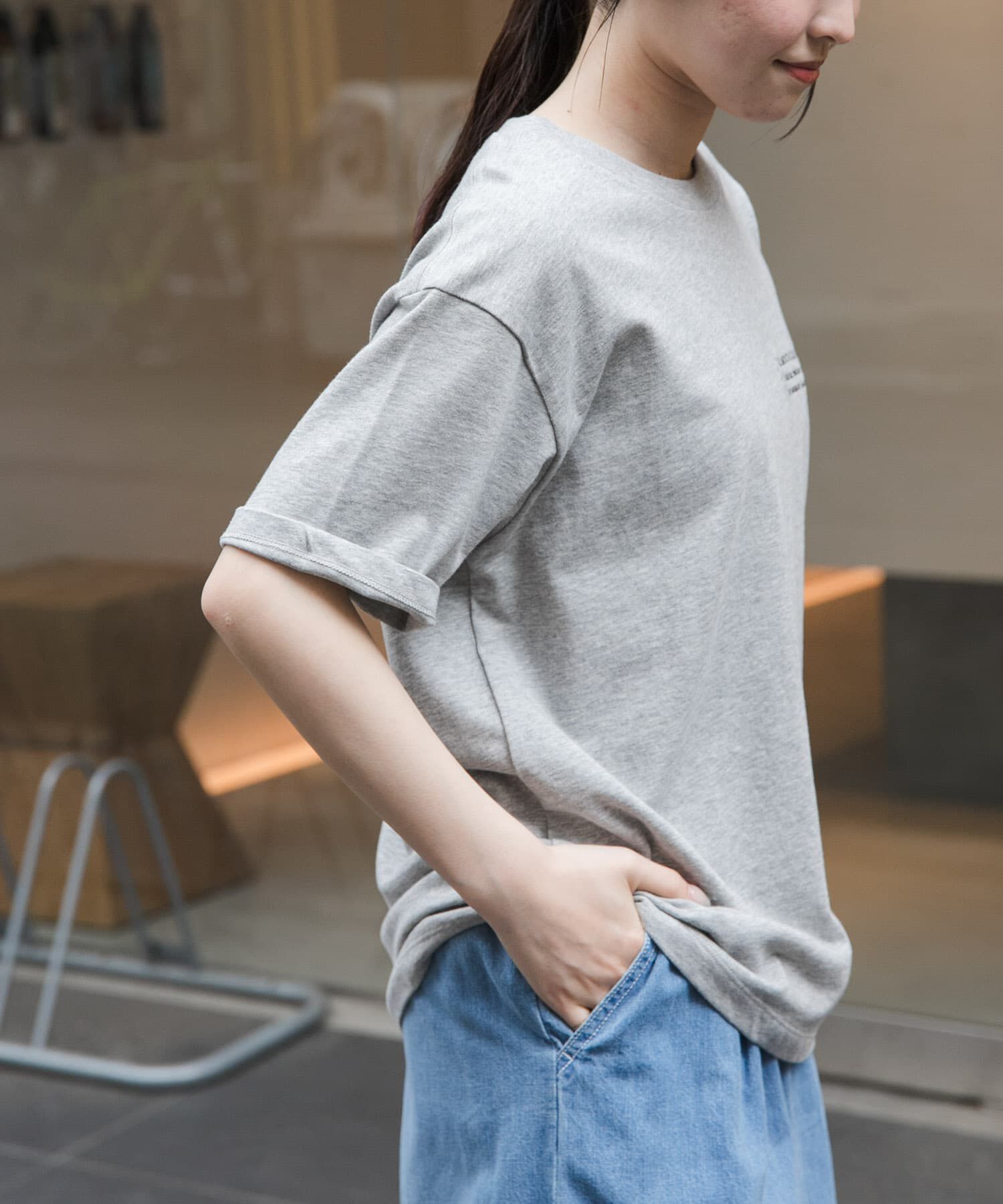 URBAN RESEARCH DOORS「FORK&SPOON　エンブロイダリーTシャツ」|Tシャツ・カットソー|