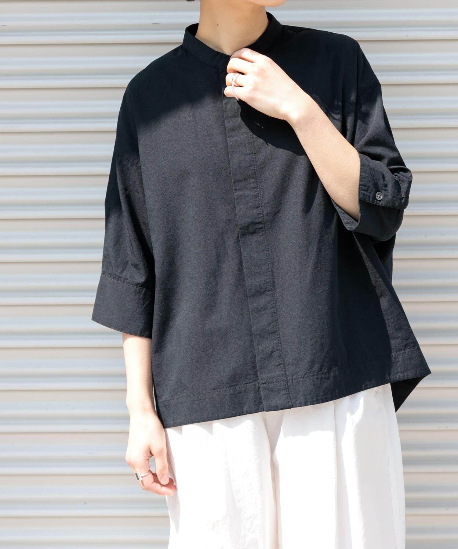 URBAN RESEARCH DOORS「FORK&SPOON　ギボシコクーンショートスリーブシャツ」|シャツ・ブラウス|