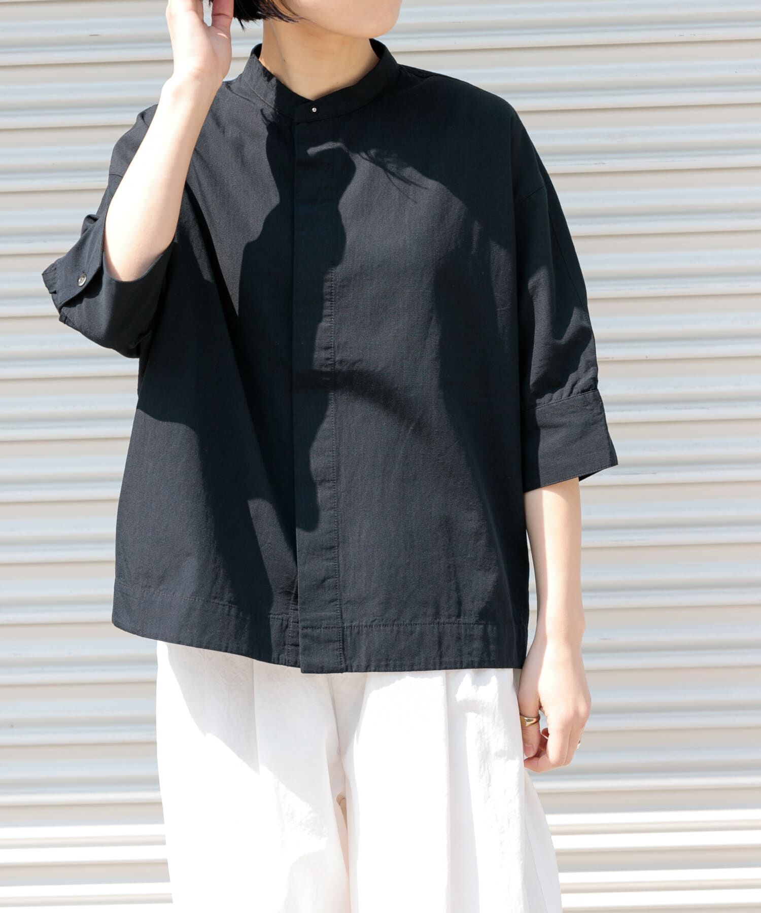 URBAN RESEARCH DOORS「FORK&SPOON　ギボシコクーンショートスリーブシャツ」|シャツ・ブラウス|