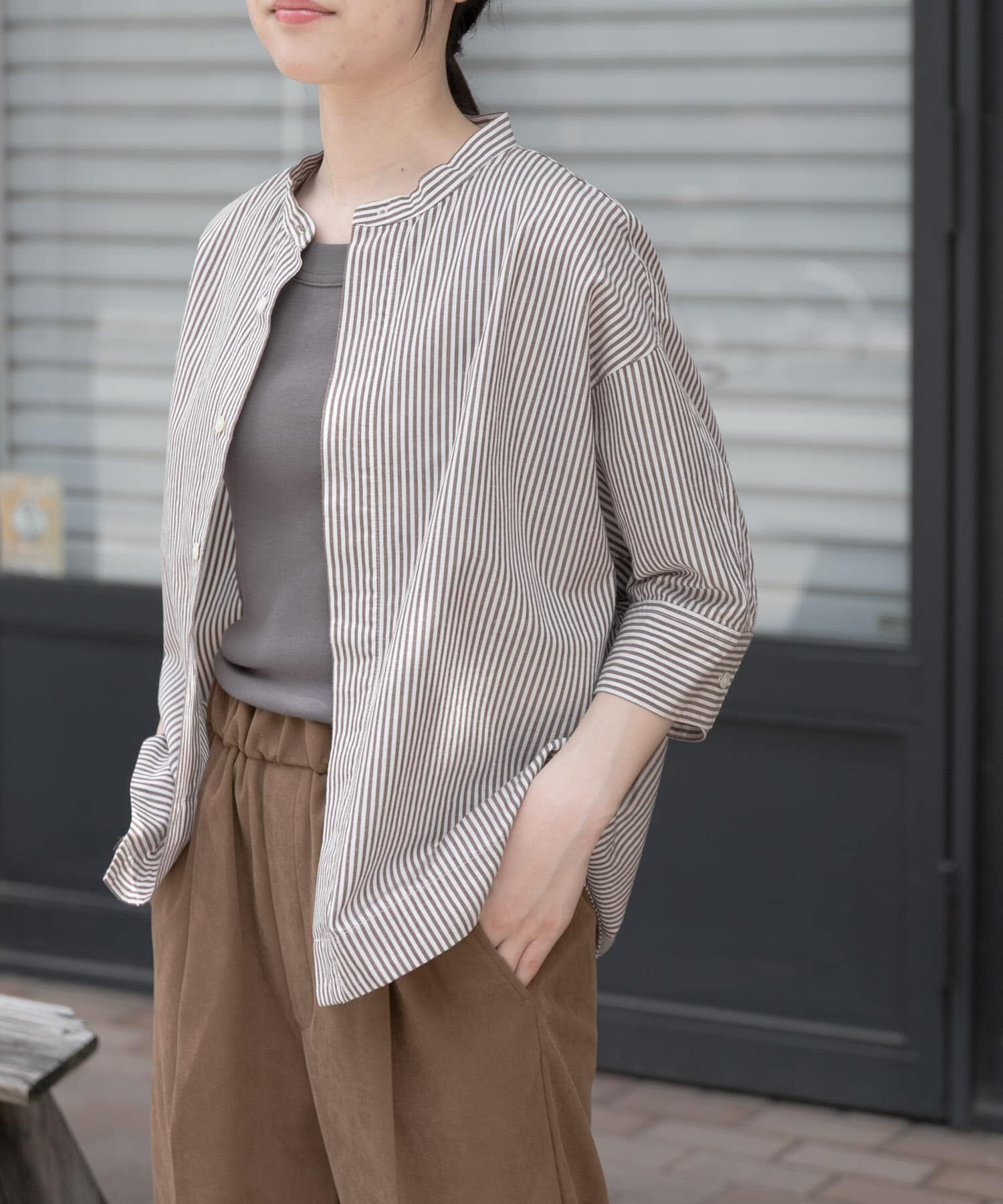 URBAN RESEARCH DOORS「FORK&SPOON　ギボシコクーンショートスリーブシャツ」|シャツ・ブラウス|