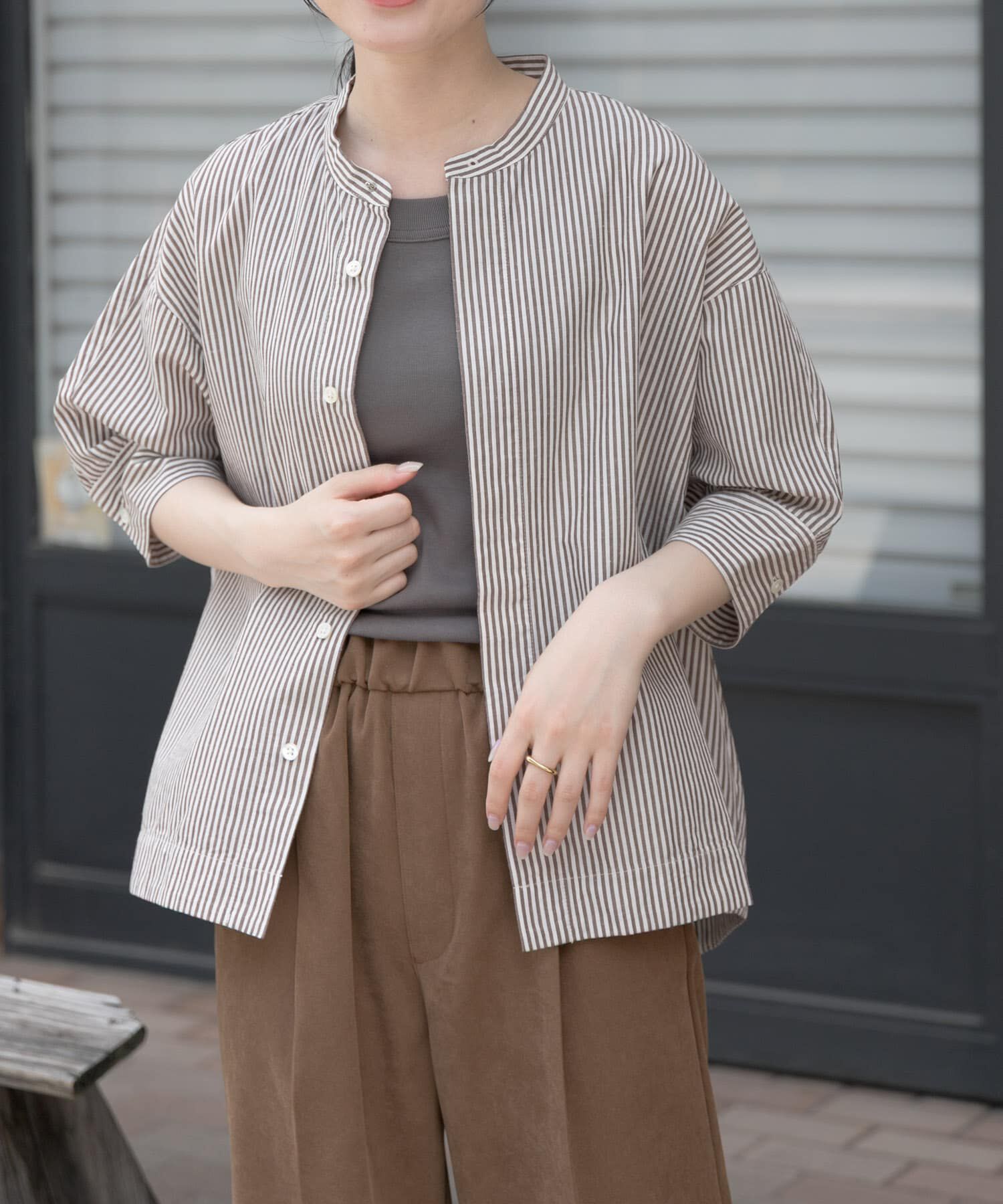 URBAN RESEARCH DOORS「FORK&SPOON　ギボシコクーンショートスリーブシャツ」|シャツ・ブラウス|