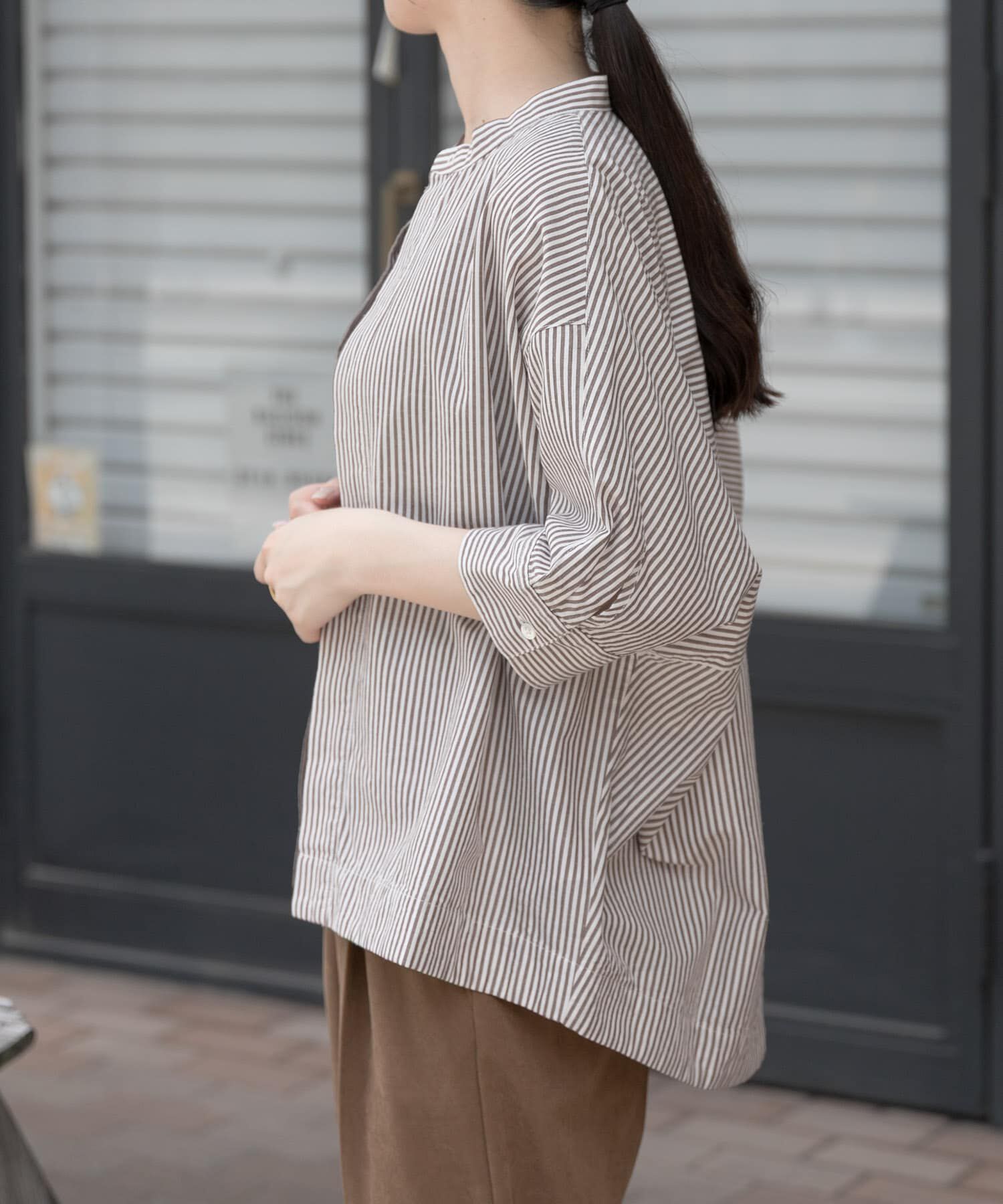 URBAN RESEARCH DOORS「FORK&SPOON　ギボシコクーンショートスリーブシャツ」|シャツ・ブラウス|