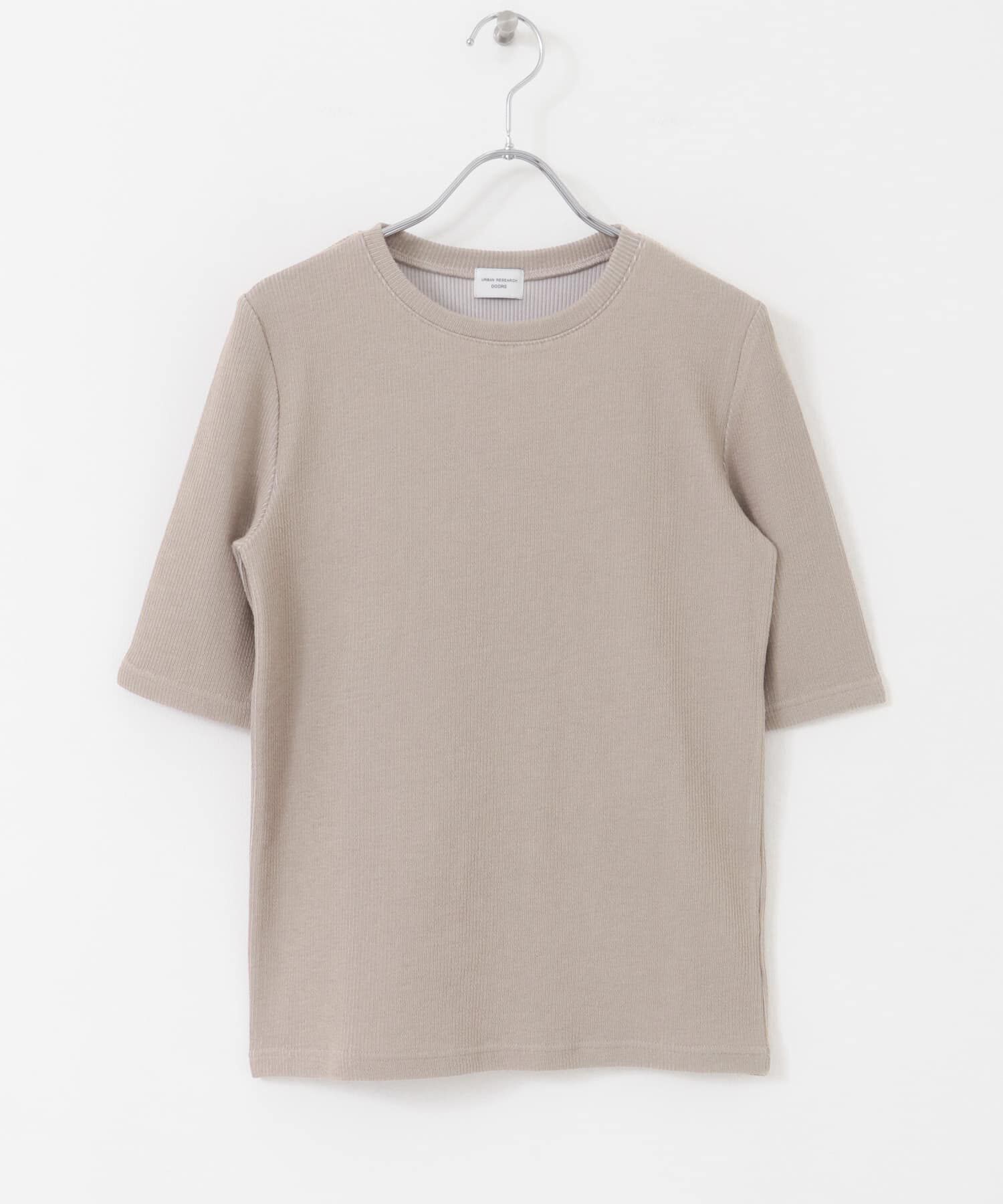 URBAN RESEARCH DOORS「配色リブ5分袖プルオーバー」|Tシャツ・カットソー|