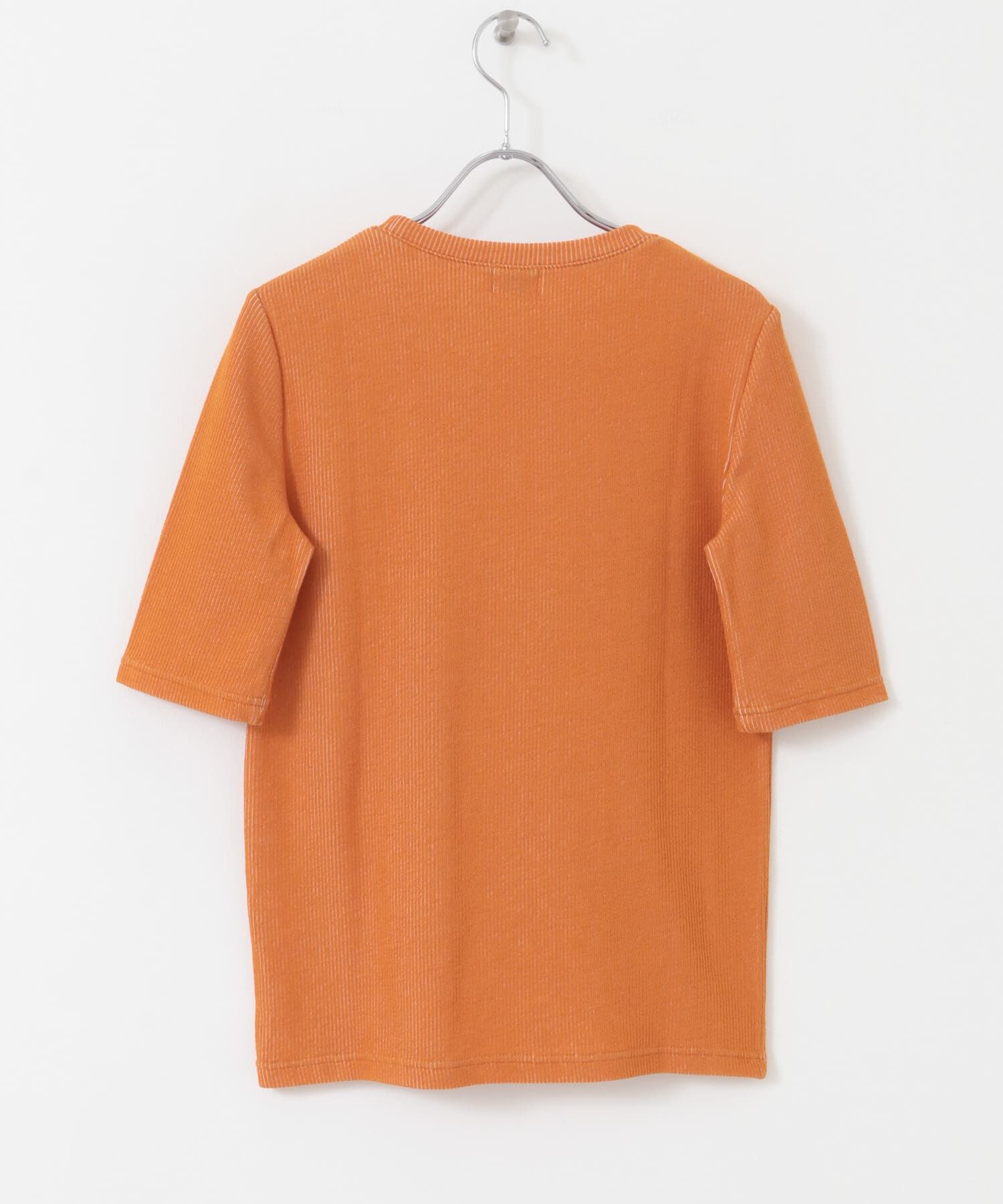 URBAN RESEARCH DOORS「配色リブ5分袖プルオーバー」|Tシャツ・カットソー|