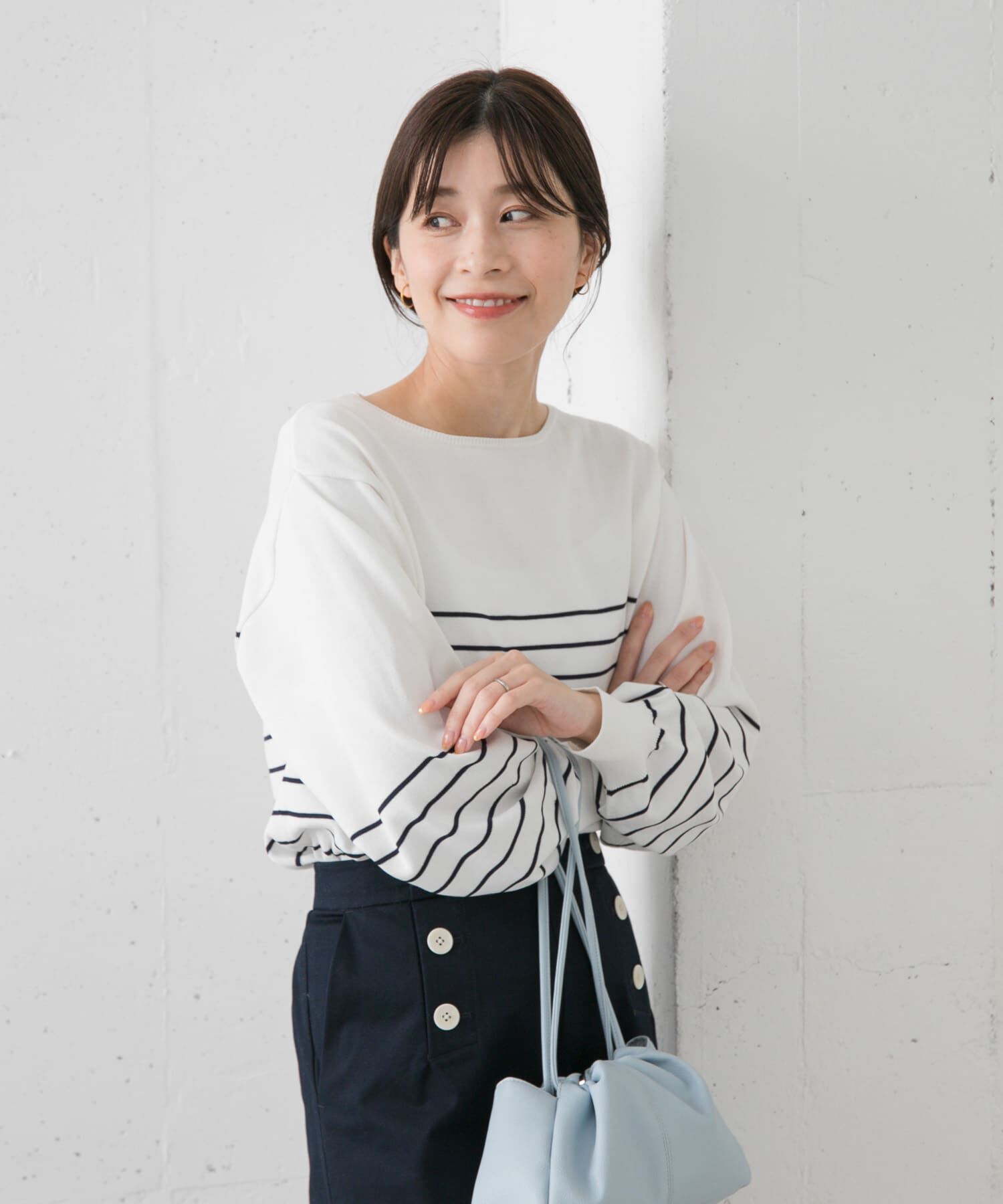 URBAN RESEARCH DOORS「ウォッシャブルUVボーダーニット」|ニット・セーター|