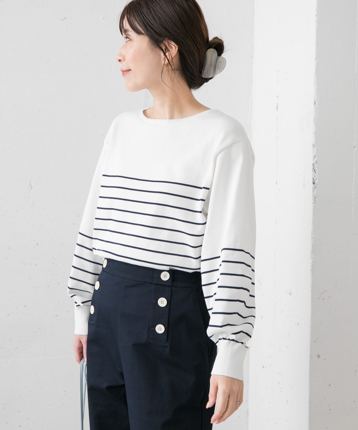 URBAN RESEARCH DOORS「ウォッシャブルUVボーダーニット」|ニット・セーター|