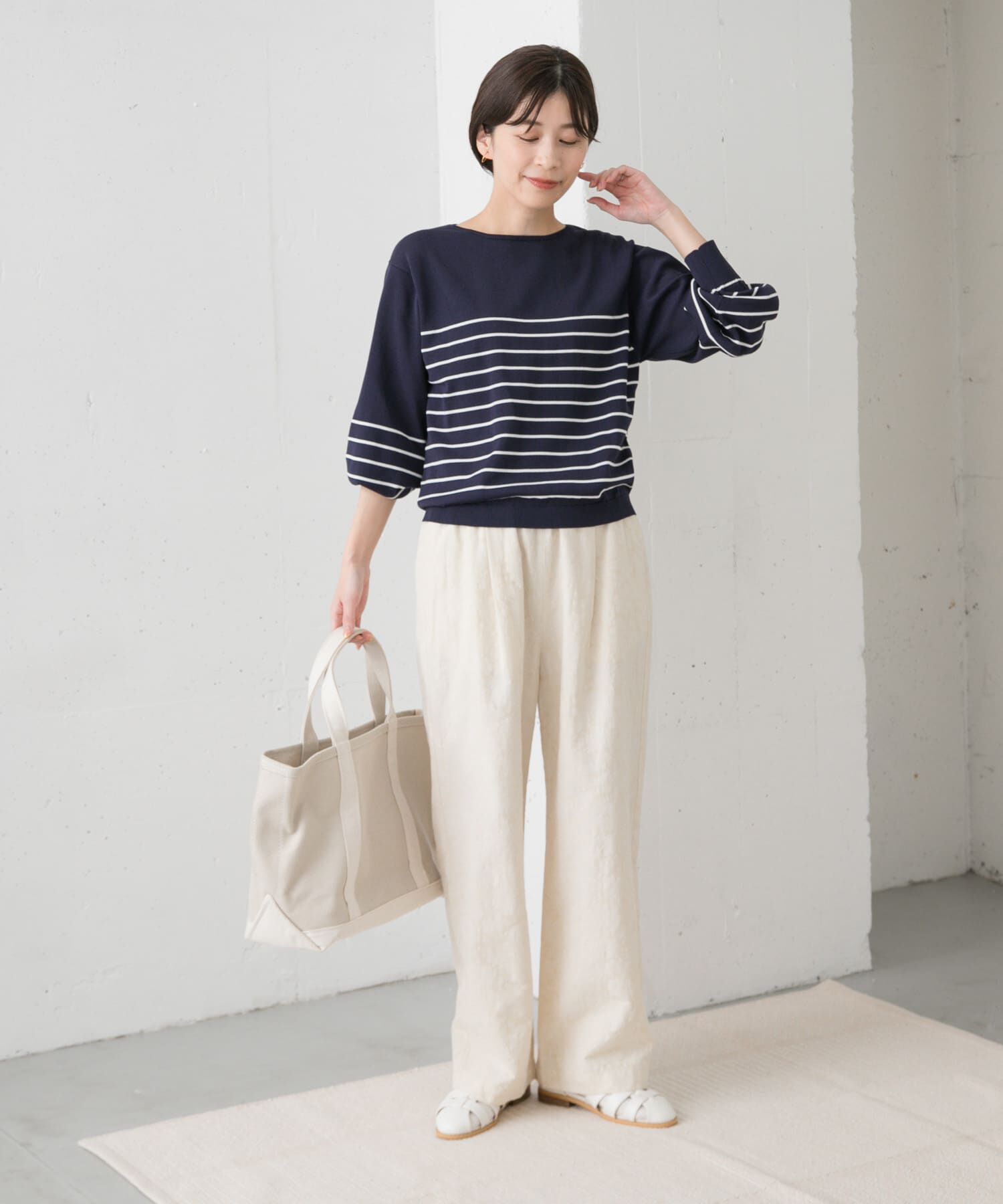 URBAN RESEARCH DOORS「ウォッシャブルUVボーダーニット」|ニット・セーター|