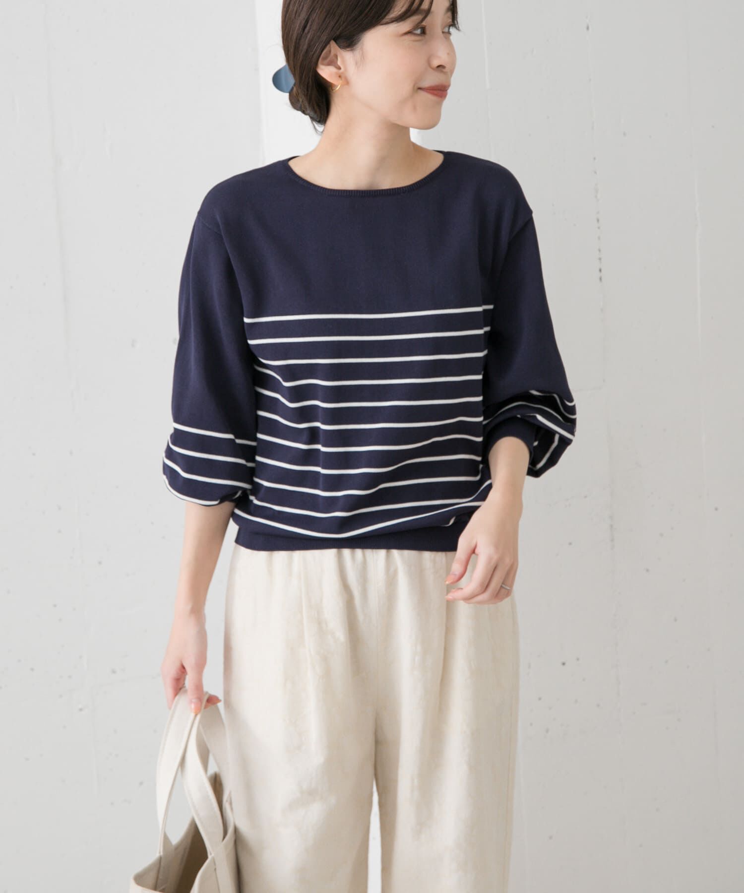 URBAN RESEARCH DOORS「ウォッシャブルUVボーダーニット」|ニット・セーター|