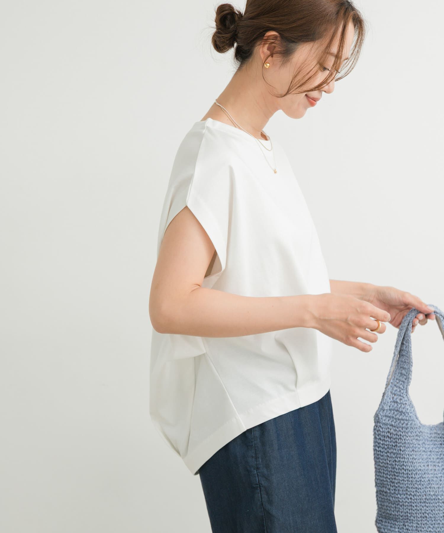 URBAN RESEARCH DOORS「コットンバックタックフレンチプルオーバー」|Tシャツ・カットソー|