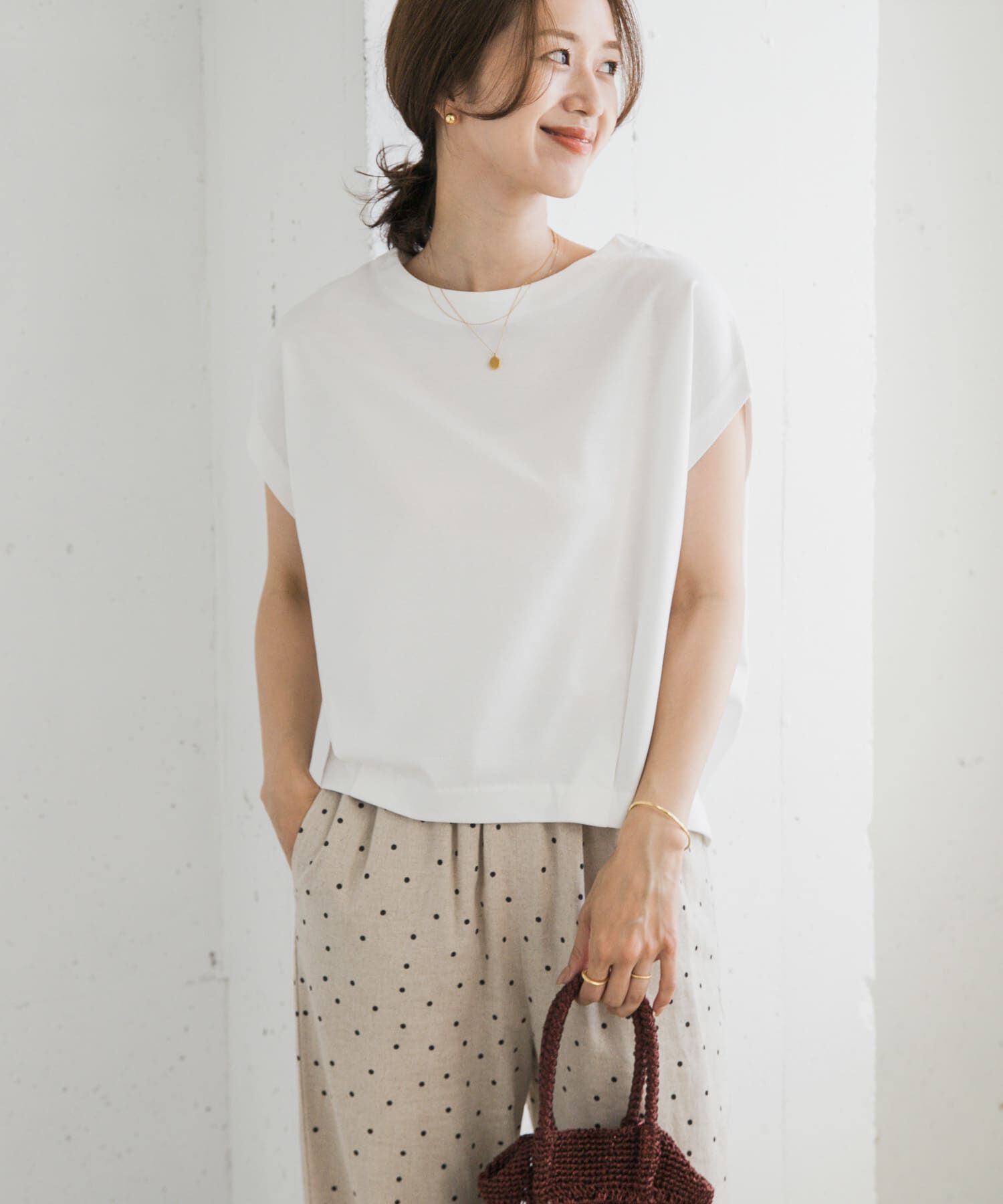 URBAN RESEARCH DOORS「コットンバックタックフレンチプルオーバー」|Tシャツ・カットソー|